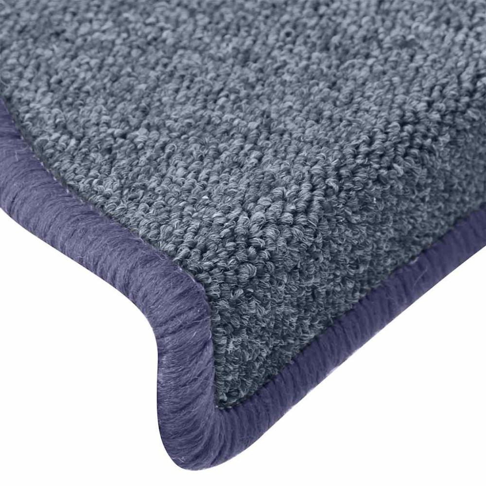 Produktbild för Trappmattor 30 st 65x24x4 cm mörkgrå och blå halvrunda stora