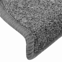 Produktbild för Trappmattor 30 st 65x24x4 cm mörkgrå halvrunda stora