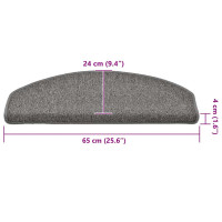 Produktbild för Trappmattor 30 st 65x24x4 cm mörkgrå halvrunda stora