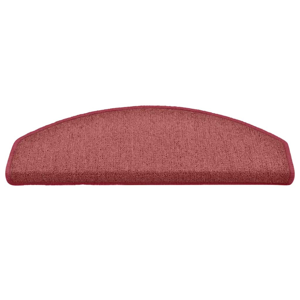 Produktbild för Trappmattor 30 st 65x24x4 cm bordeaux halvrunda stora