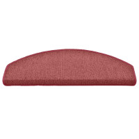 Produktbild för Trappmattor 30 st 65x24x4 cm bordeaux halvrunda stora