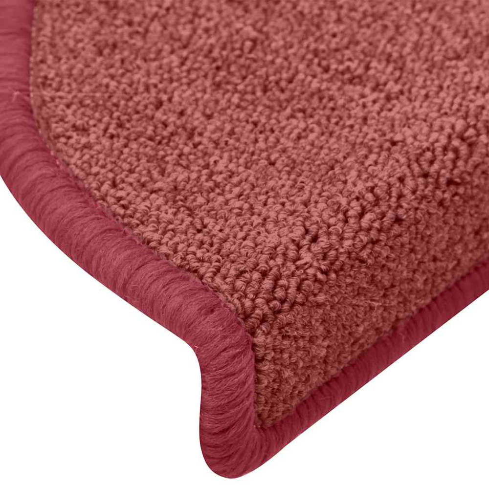 Produktbild för Trappmattor 30 st 65x24x4 cm bordeaux halvrunda stora