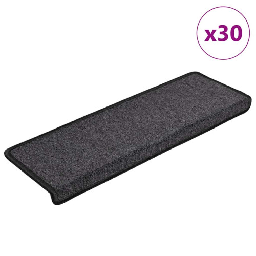 vidaXL Trappmattor 30 st 65x21x4 cm antracit rektangulär kant