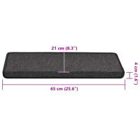 Produktbild för Trappmattor 30 st 65x21x4 cm antracit rektangulär kant