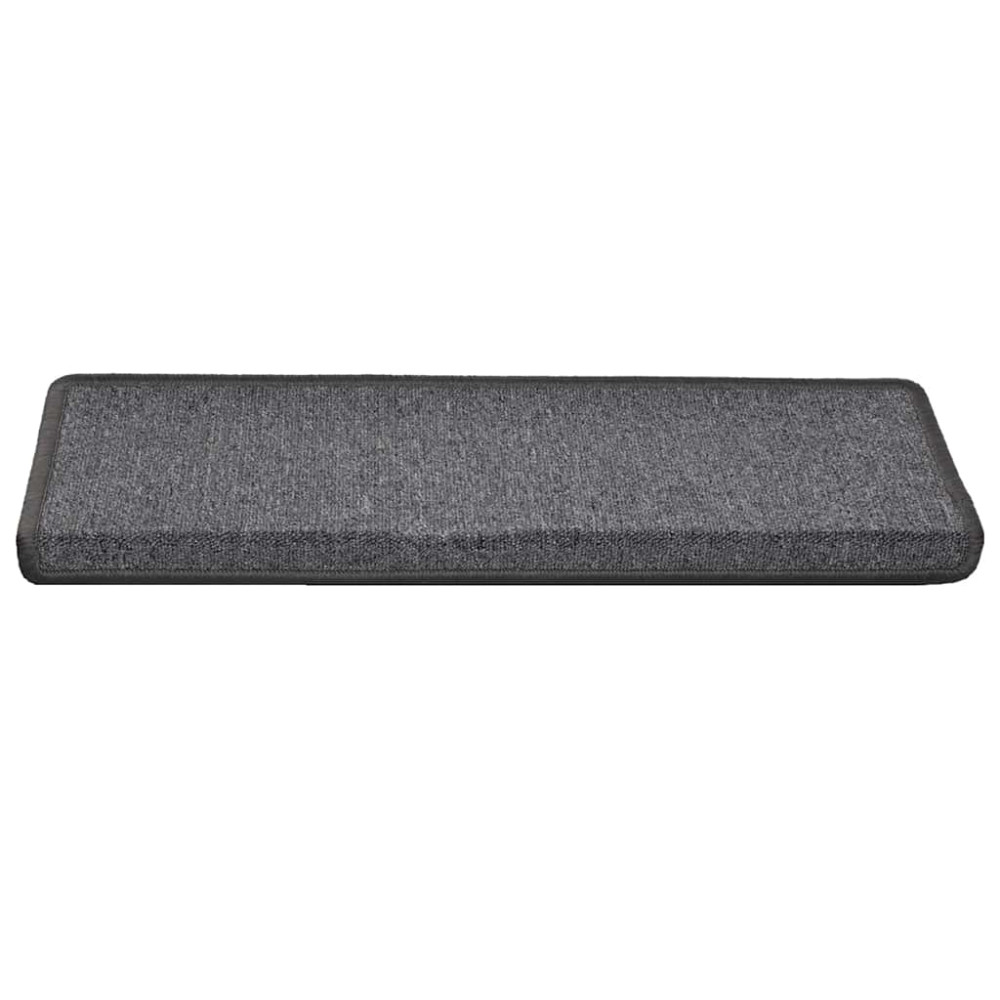 Produktbild för Trappmattor 30 st 65x21x4 cm mörkgrå rektangulär kant