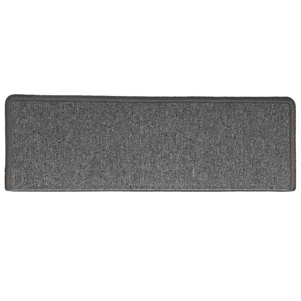 Produktbild för Trappmattor 30 st 65x21x4 cm mörkgrå rektangulär kant