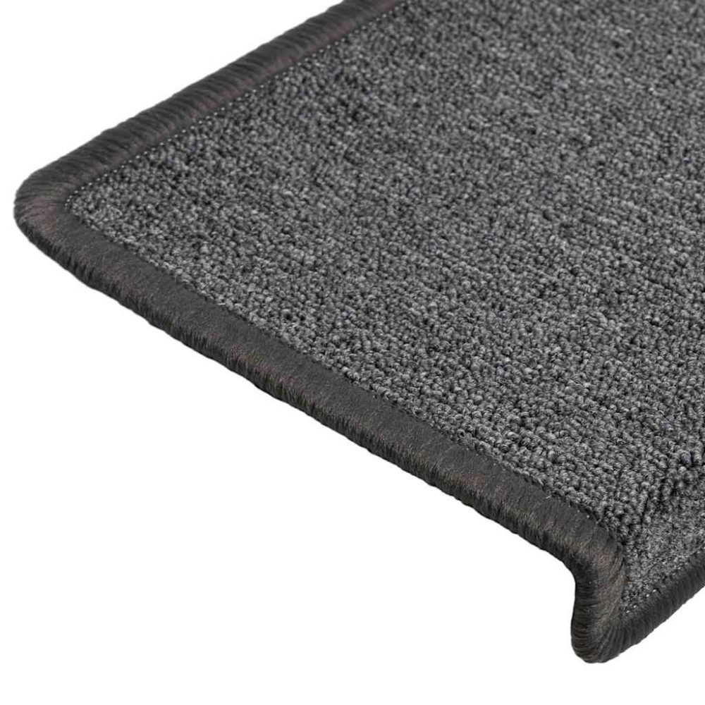 Produktbild för Trappmattor 30 st 65x21x4 cm mörkgrå rektangulär kant
