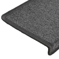 Produktbild för Trappmattor 30 st 65x21x4 cm mörkgrå rektangulär kant