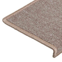Produktbild för Trappmattor 30 st 65x21x4 cm ljusbruna rektangulära kanter