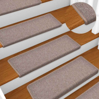 Produktbild för Trappmattor 30 st 65x21x4 cm ljusbruna rektangulära kanter