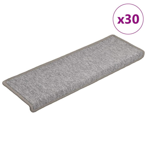 vidaXL Trappmattor 30 st 65x21x4 cm ljusgrå rektangulär kant