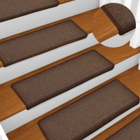 Produktbild för Trappmattor 30 st 65x21x4 cm kaffebruna rektangulära kanter