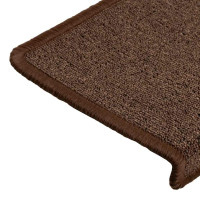 Produktbild för Trappmattor 30 st 65x21x4 cm kaffebruna rektangulära kanter