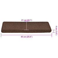 Produktbild för Trappmattor 30 st 65x21x4 cm kaffebruna rektangulära kanter