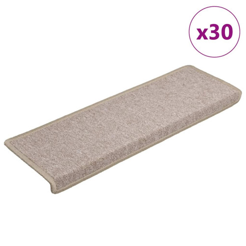 vidaXL Trappmattor 30 st 65x21x4 cm taupe rektangulär kant