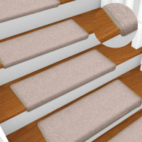 Produktbild för Trappmattor 30 st 65x21x4 cm taupe rektangulär kant
