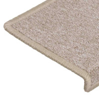 Produktbild för Trappmattor 30 st 65x21x4 cm taupe rektangulär kant