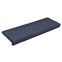 Produktbild för Trappmattor 30 st 65x21x4 cm mörkgrå och blå rektangulär kant