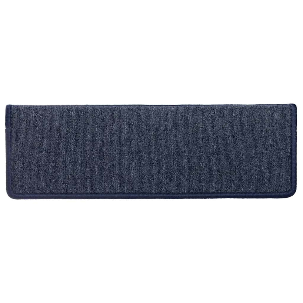 Produktbild för Trappmattor 30 st 65x21x4 cm mörkgrå och blå rektangulär kant