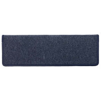 Produktbild för Trappmattor 30 st 65x21x4 cm mörkgrå och blå rektangulär kant