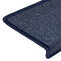 Produktbild för Trappmattor 30 st 65x21x4 cm mörkgrå och blå rektangulär kant