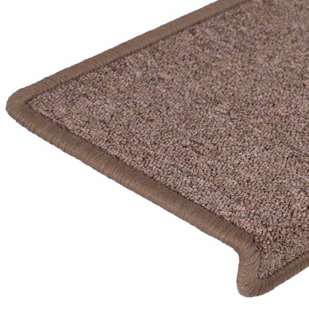Produktbild för Trappmattor 30 st 65x21x4 cm bruna rektangulära kanter