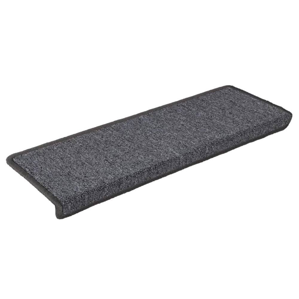 Produktbild för Trappmattor 30 st 65x21x4 cm mörkgrå rektangulär kant