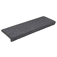 Produktbild för Trappmattor 30 st 65x21x4 cm mörkgrå rektangulär kant
