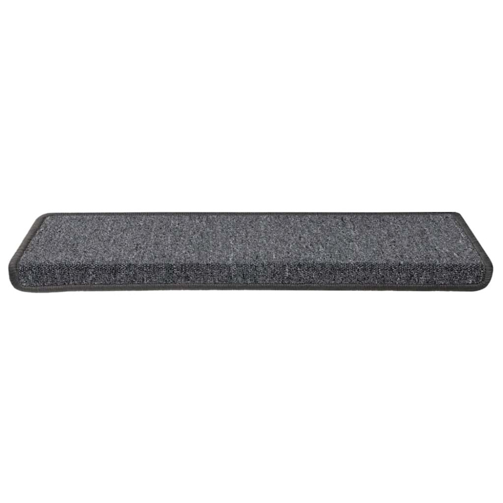 Produktbild för Trappmattor 30 st 65x21x4 cm mörkgrå rektangulär kant