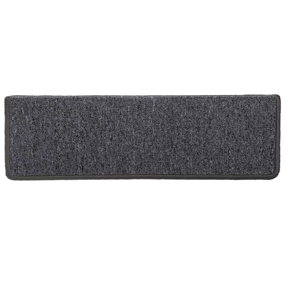 Produktbild för Trappmattor 30 st 65x21x4 cm mörkgrå rektangulär kant