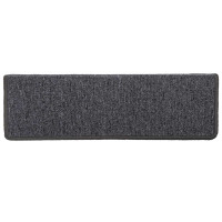Produktbild för Trappmattor 30 st 65x21x4 cm mörkgrå rektangulär kant