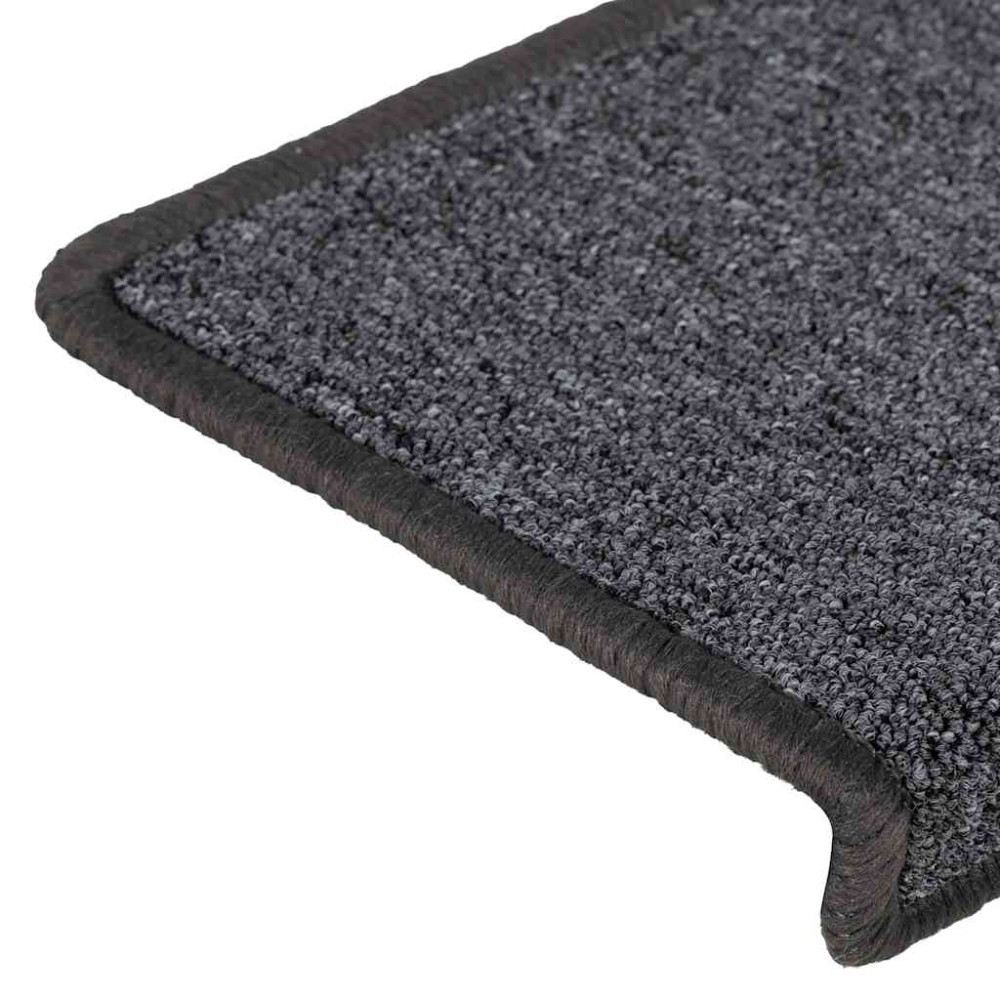 Produktbild för Trappmattor 30 st 65x21x4 cm mörkgrå rektangulär kant
