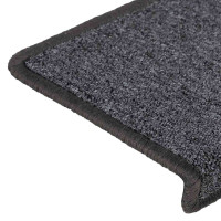 Produktbild för Trappmattor 30 st 65x21x4 cm mörkgrå rektangulär kant