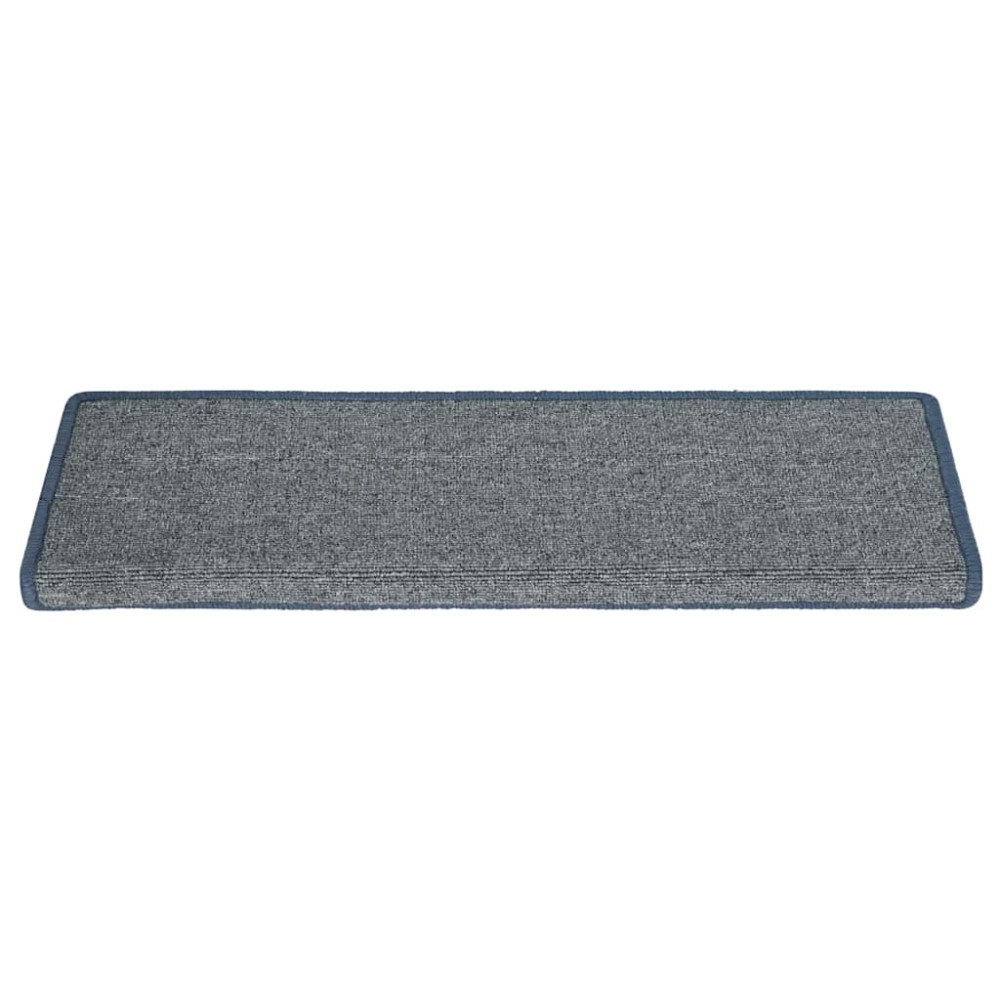 Produktbild för Trappmattor 30 st 65x21x4 cm ljusgrå och blå rektangulär kant