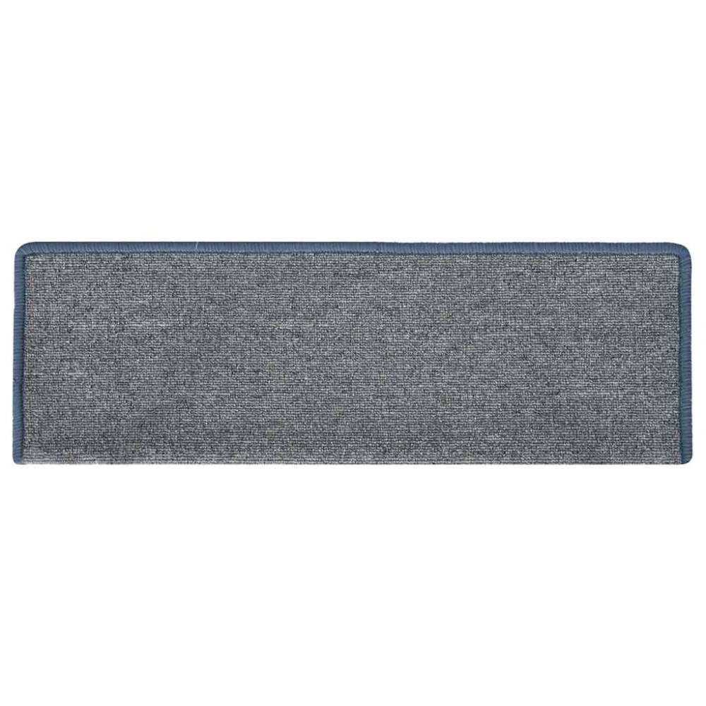 Produktbild för Trappmattor 30 st 65x21x4 cm ljusgrå och blå rektangulär kant