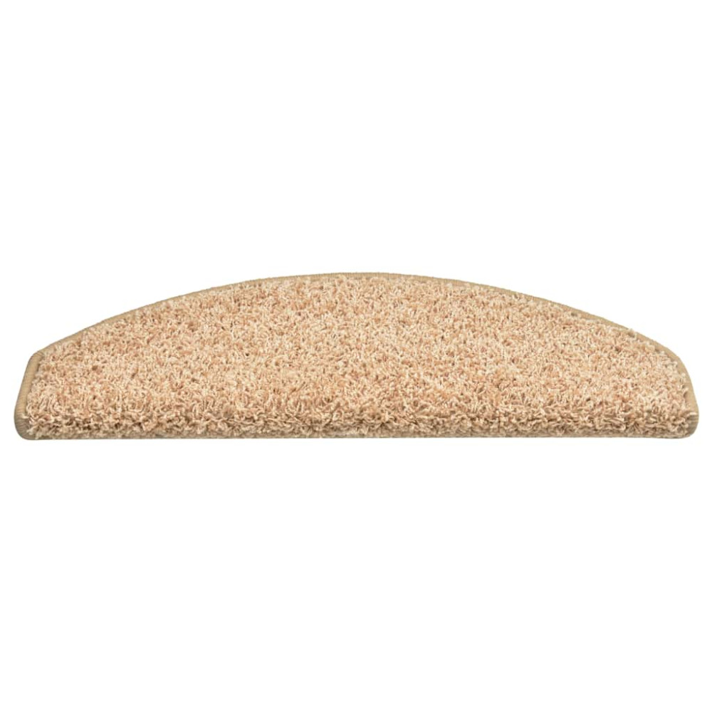 Produktbild för Trappmattor 30 st 65x21x4 cm guld halvrunda stora