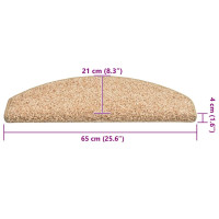Produktbild för Trappmattor 30 st 65x21x4 cm guld halvrunda stora