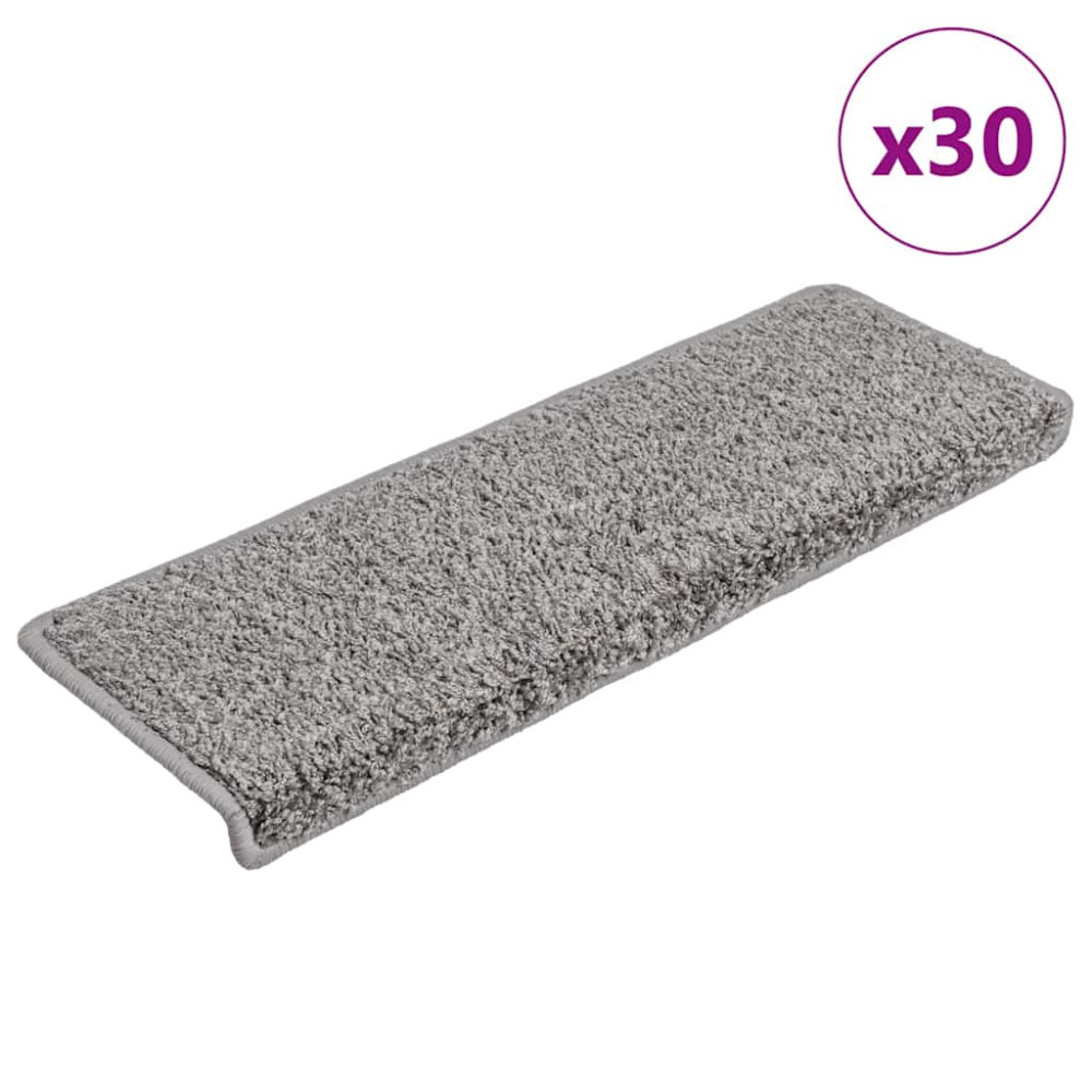 Produktbild för Trappmattor 30 st 65x21x4 cm grå rektangulär kant