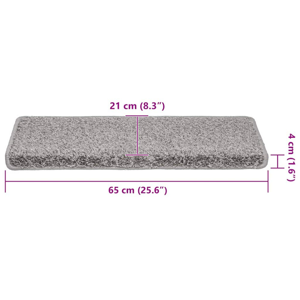 Produktbild för Trappmattor 30 st 65x21x4 cm grå rektangulär kant