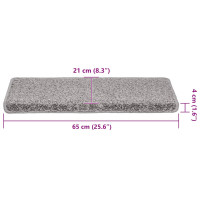 Produktbild för Trappmattor 30 st 65x21x4 cm grå rektangulär kant