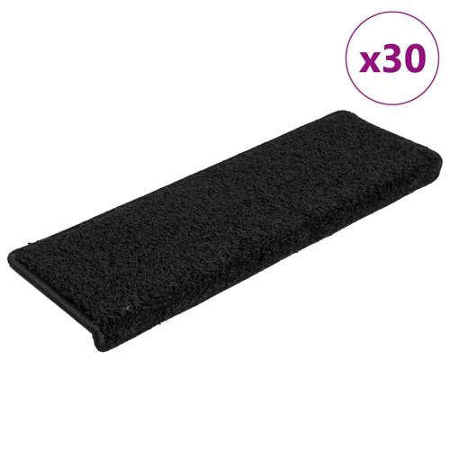 vidaXL Trappmattor 30 st 65x21x4 cm svarta rektangulära kanter