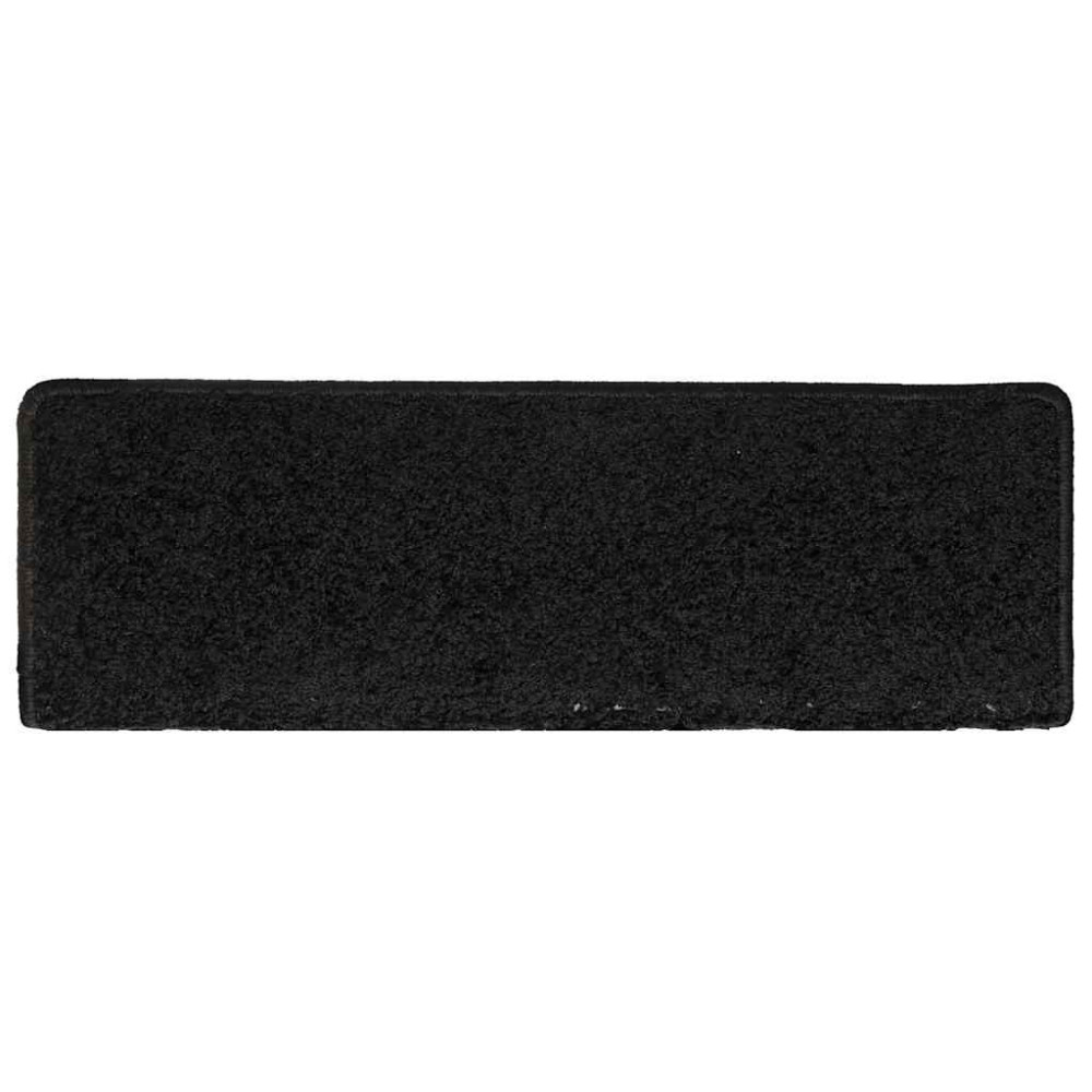 Produktbild för Trappmattor 30 st 65x21x4 cm svarta rektangulära kanter