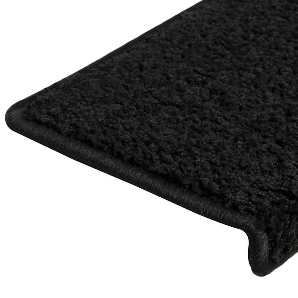 Produktbild för Trappmattor 30 st 65x21x4 cm svarta rektangulära kanter