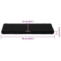 Produktbild för Trappmattor 30 st 65x21x4 cm svarta rektangulära kanter