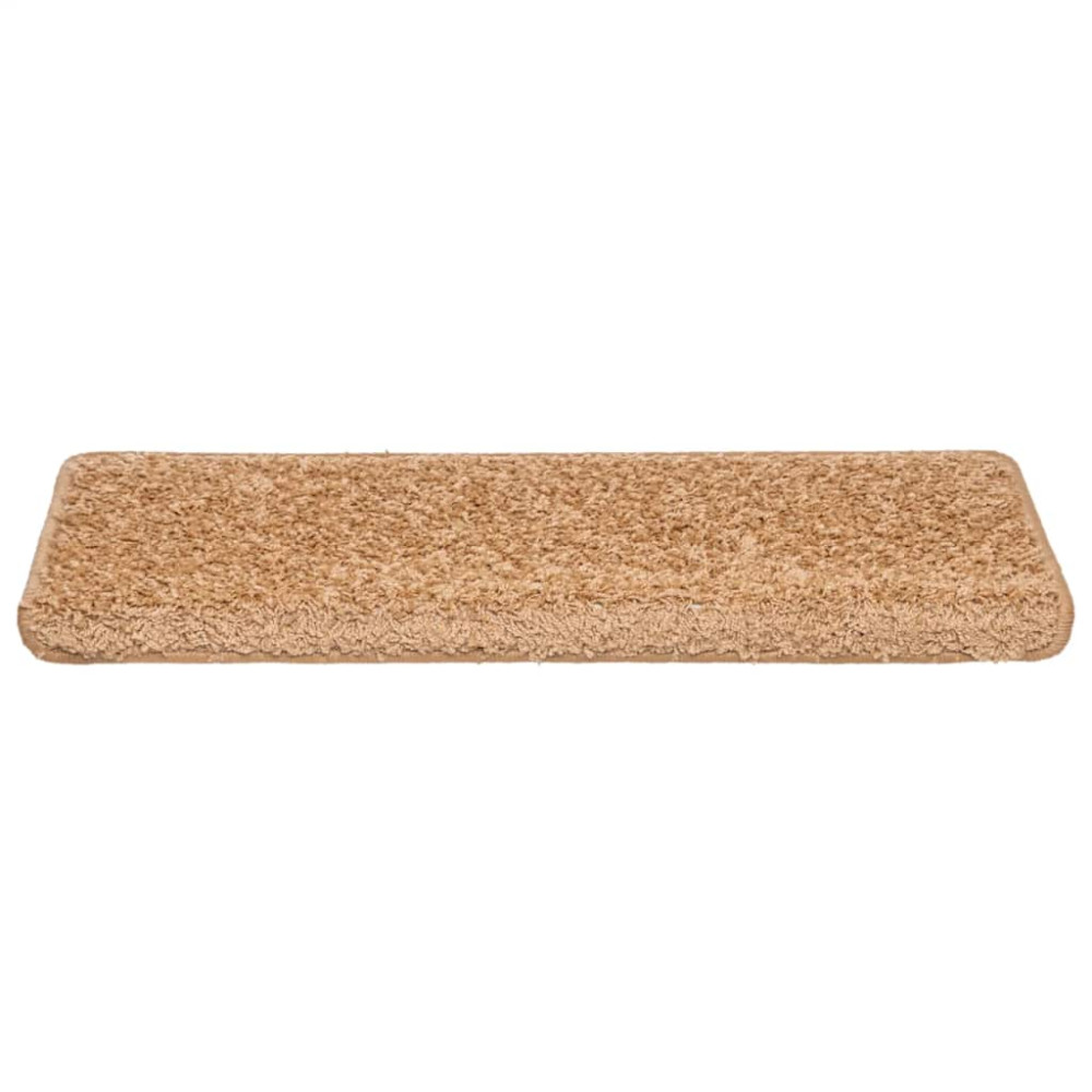 Produktbild för Trappmattor 30 st 65x21x4 cm beige rektangulär kant