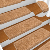 Produktbild för Trappmattor 30 st 65x21x4 cm beige rektangulär kant
