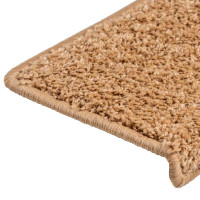 Produktbild för Trappmattor 30 st 65x21x4 cm beige rektangulär kant