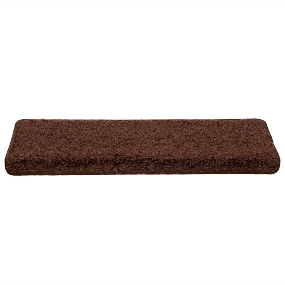 Produktbild för Trappmattor 30 st 65x21x4 cm bruna rektangulära kanter