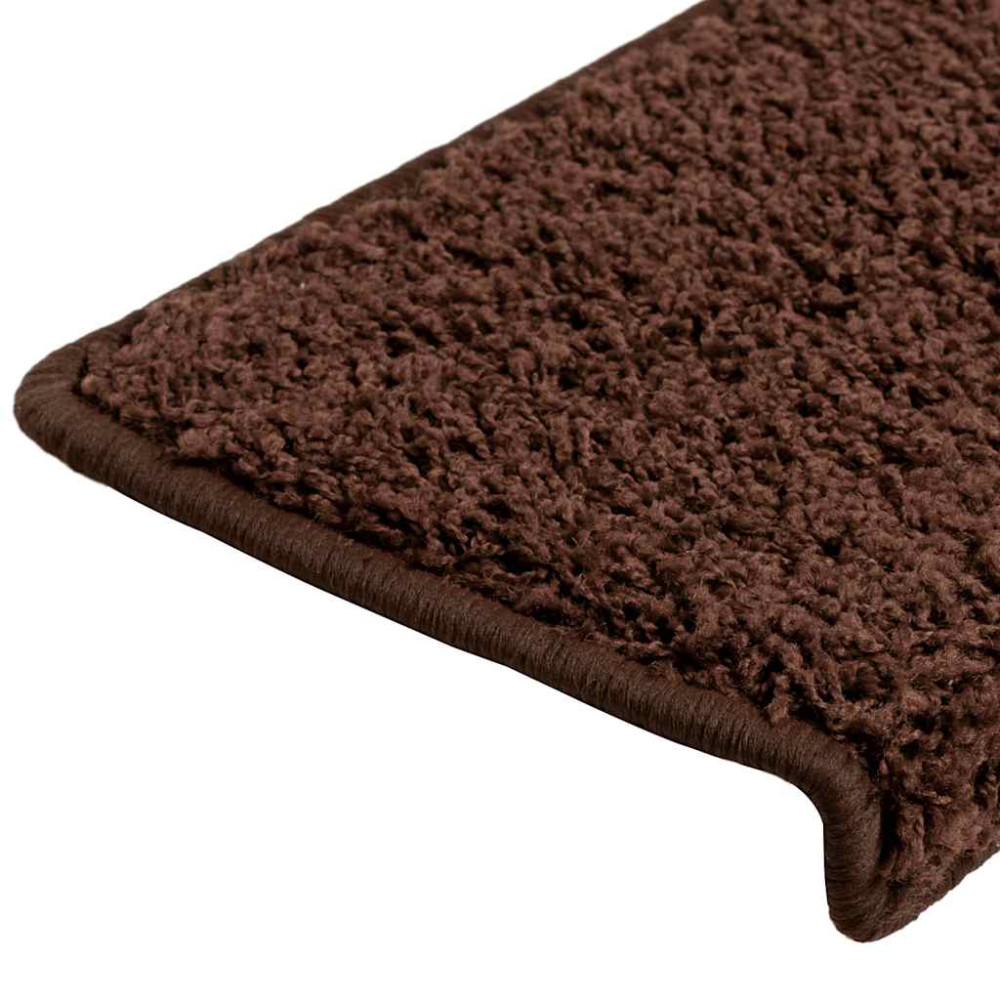 Produktbild för Trappmattor 30 st 65x21x4 cm bruna rektangulära kanter