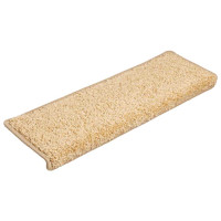 Produktbild för Trappmattor 30 st 65x21x4 cm krämfärgade rektangulära kanter
